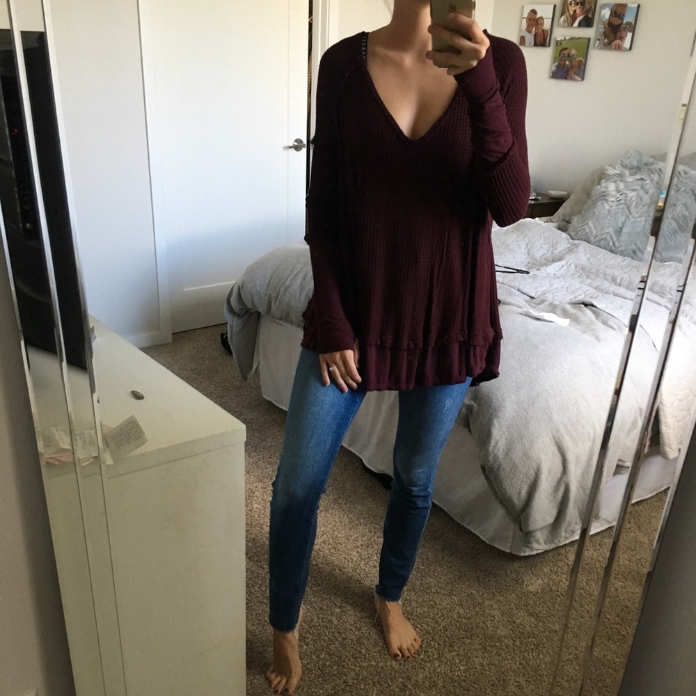 Free People maroon thermal.